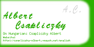 albert csapliczky business card